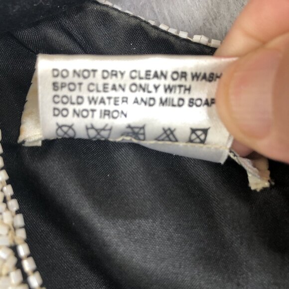 Vintage Brilliante by JA Dress Womens Large Black White Silk Beaded Cocktail - Picture 7 of 16